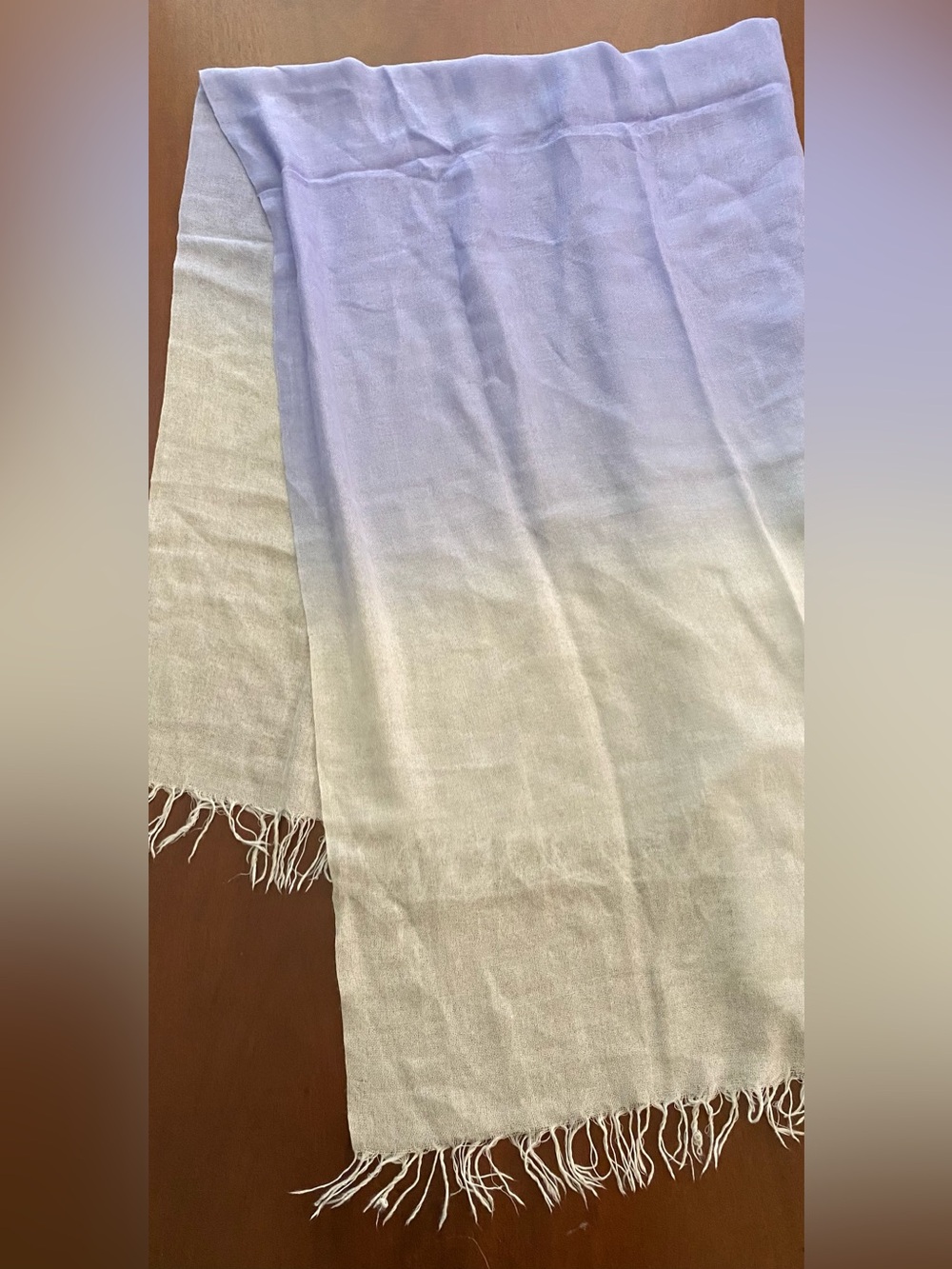 Chan Luu Dip Dyed Ombre Cashmere Silk ? Scarf Crown Blue Lilac